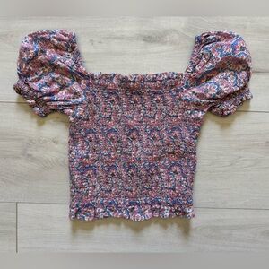 Mini Boden Multicolor Shimmer Smocked Blouse size 9-10y